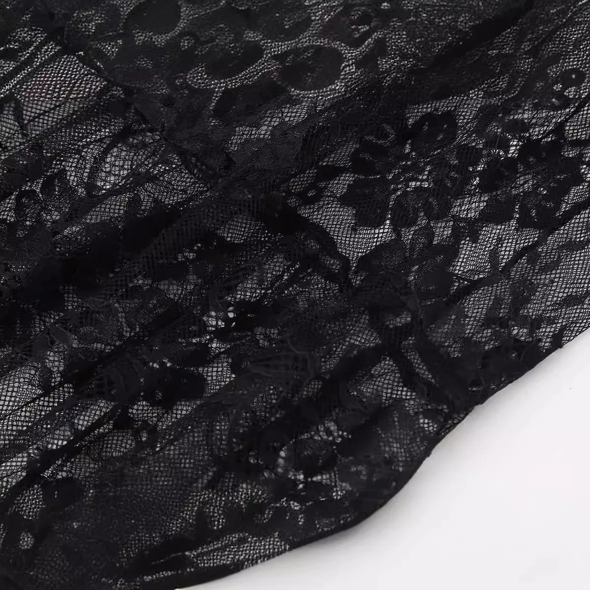 Black Lace Mesh Skirt Womens High Waist Midi Skirt Tulle Long Skirt Womens Translucent Party Womens Sexy Skirt 2024 250317