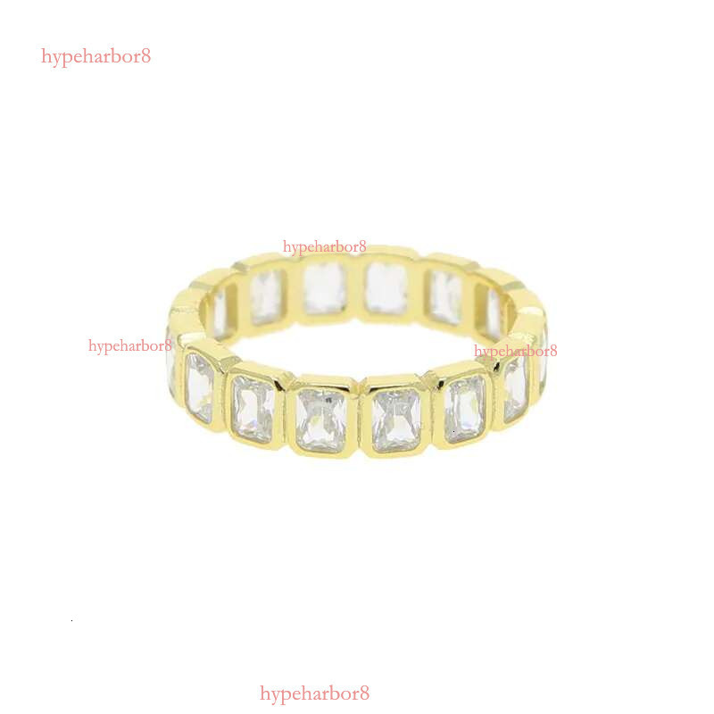 Luster Unique Wedding Eternity Band Sier 14k Gold Bezel Set 3x5mm Emerald Cut Moissanite Oval Ring for Women