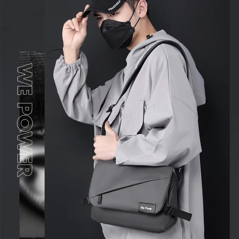 Mens simple cross shaped bag fashionable single shoulder mens large capacity waterproof messenger business briefcase 250326