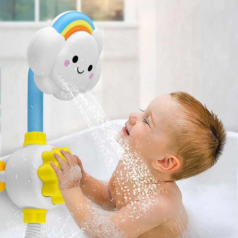 Bath Toys for Baby Water Game Clouds Model Faucet Shower Water Spray Toy For Children Squirting Sprinkler Bathroom Kids Gift 250326