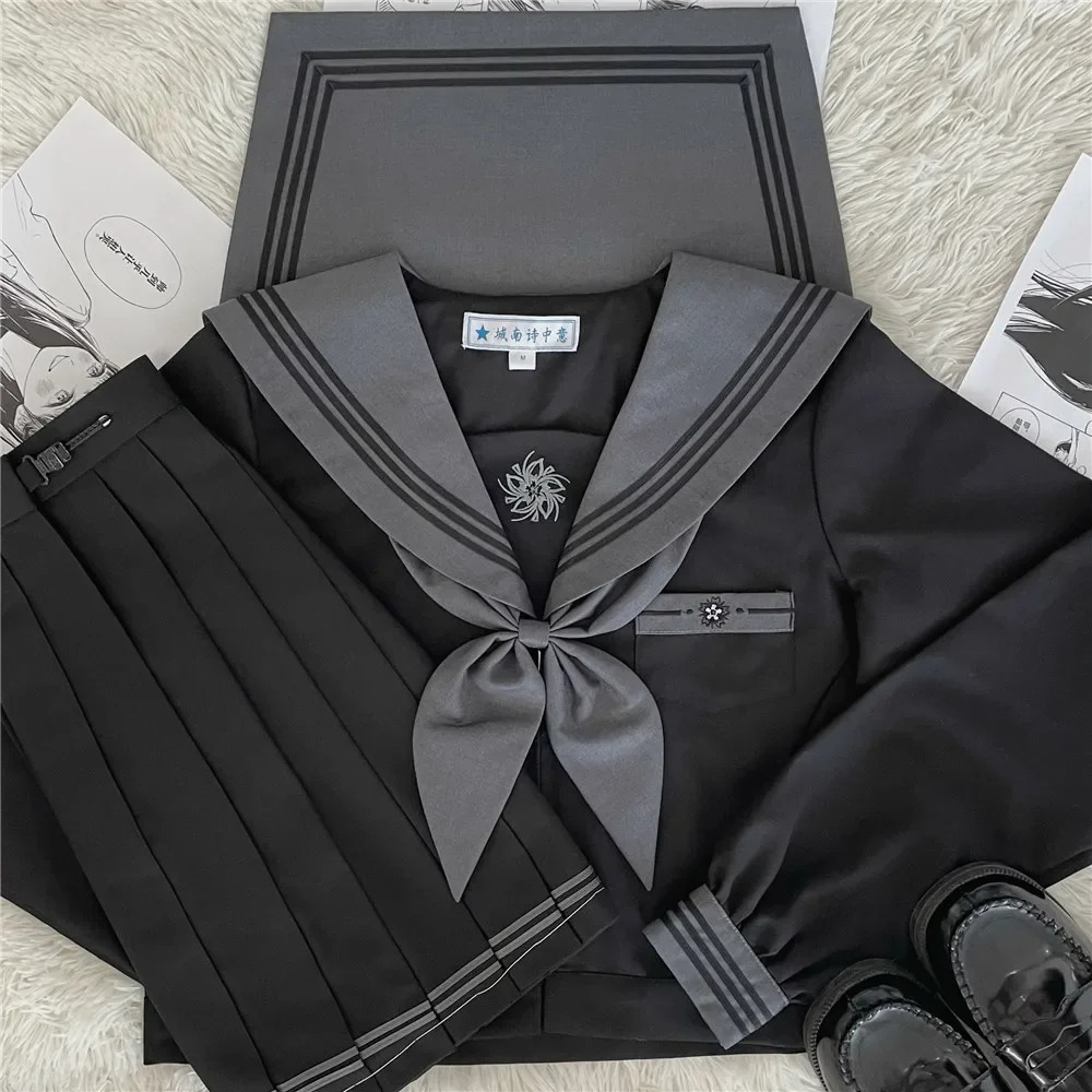 Japanese and Korean sailor uniforms Eastern Orthodox JK dark colored bad girls underwear autumn winter school womens clothing 250326