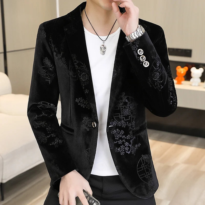 Blazer Mens Fashion Business Gentleman Wedding English Style Banquet Work Canary Outdoor Leisure Slim 250326
