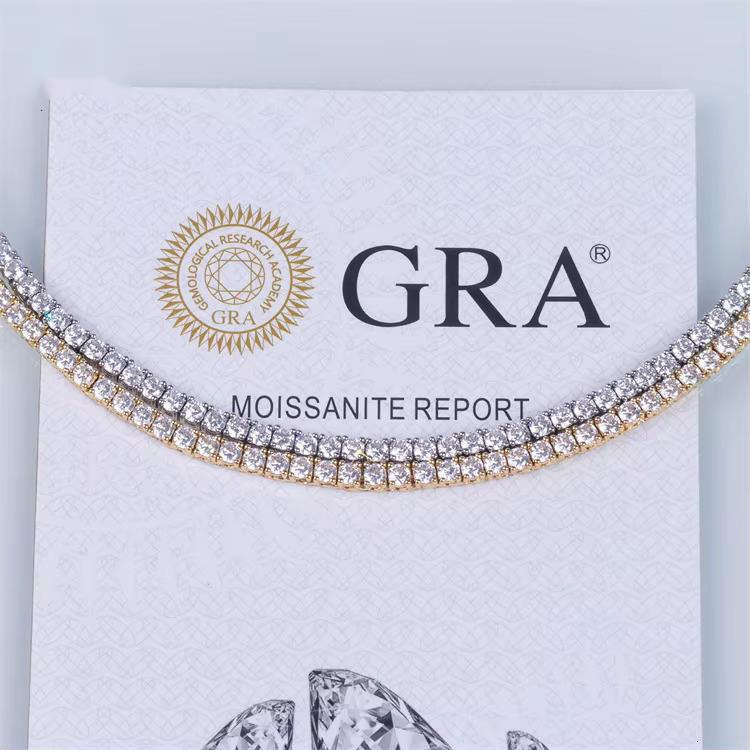 Goldleaf Jewelry Necklace Vvs Pendants High End Sterg Sier Custom Moissanite Tennis Chain