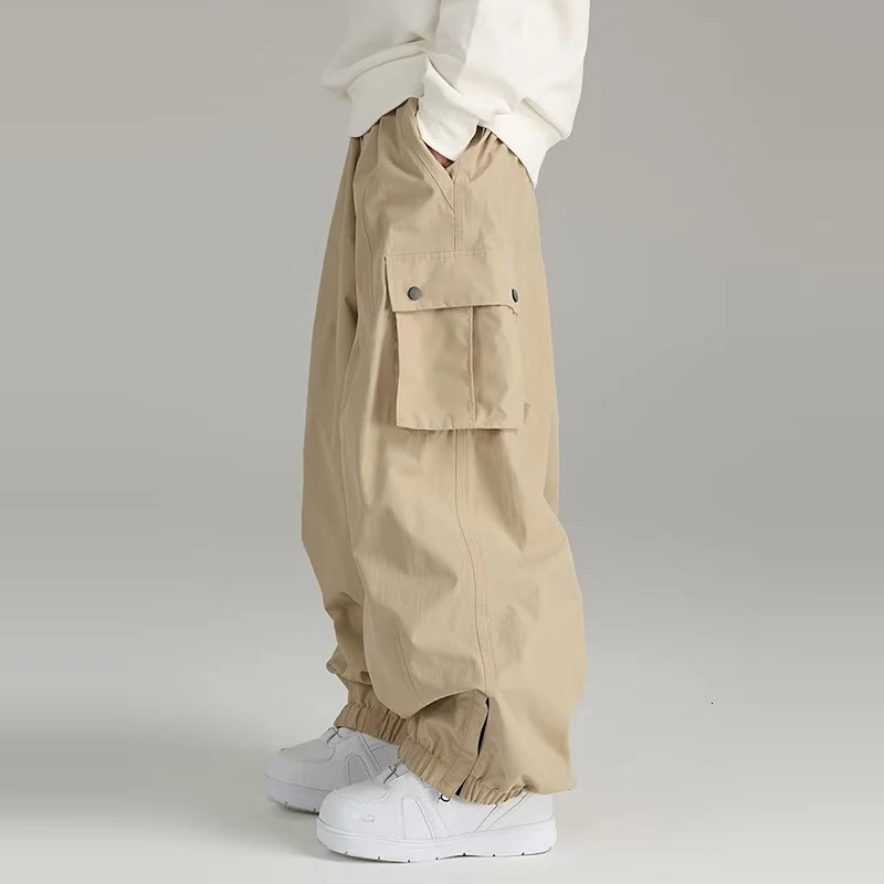 pocket pants mens wide leg casual high street cover hiphop outdoor sports plus size harem Trouthers spring 250327