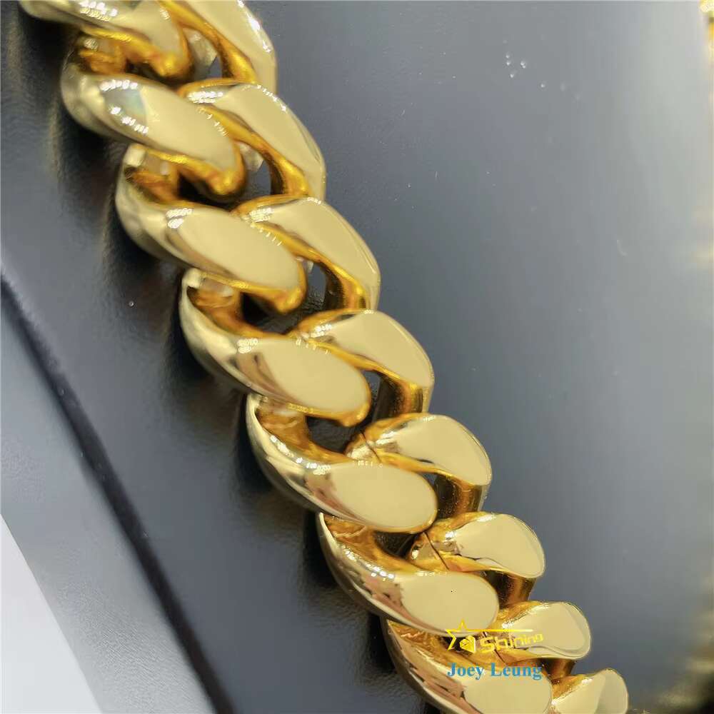 Hip Hop Jewelry Box Lock Moissanite VVS Cuban Chain Stainless Steel Cuban Chain Necklace