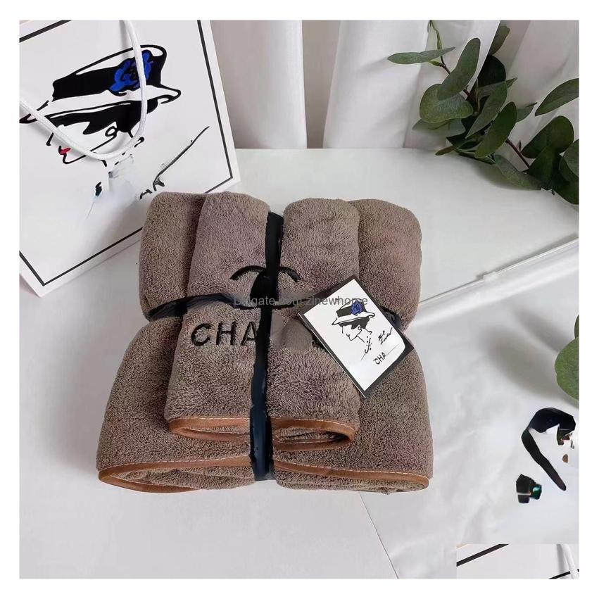 Towel Fashion Coral Bath Velvet Home Quick Drying Absorbent Gift Set Drop Delivery Garden Textiles Dh6Wu S25610