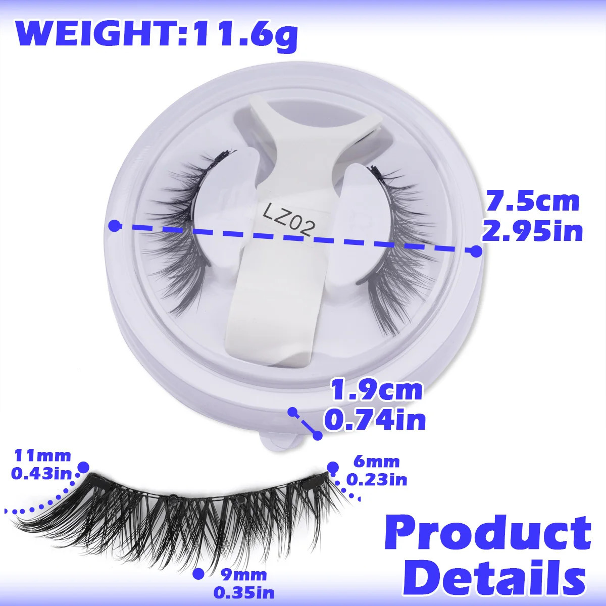 Wholesale Mix5 Pair Magnetic Lashes Kit Fluffy Reusable Professional No Glue Needed 3D Magnetic False Eyelashes Makeup 250324