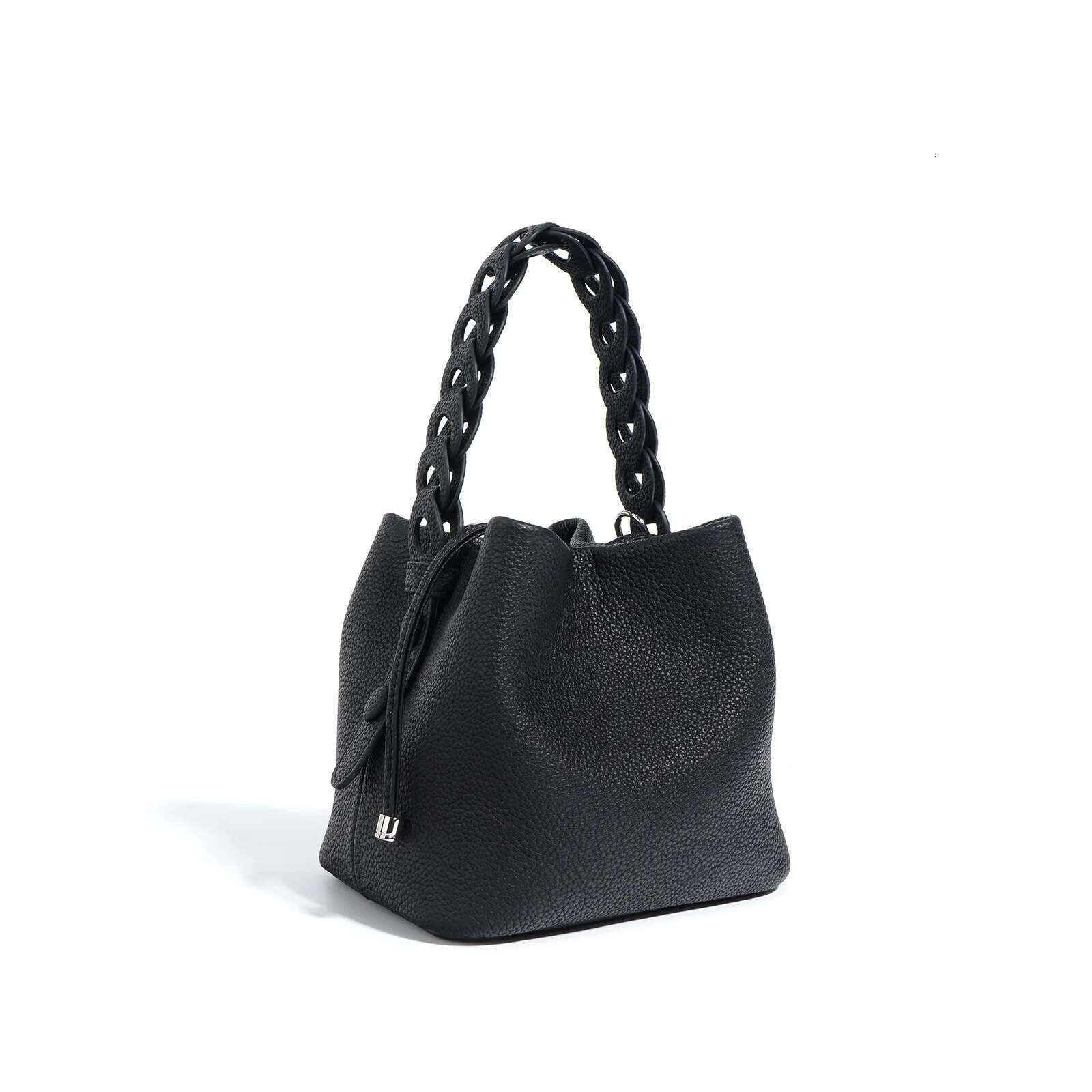 New Head Layer Cowhide Bucket Bag Leather Commuter Ride Single Shoulder Crossbody Handbag