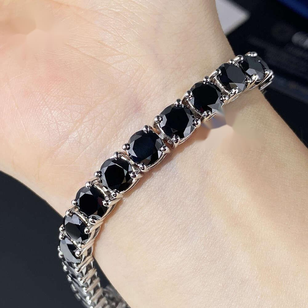 2mm 3mm 4mm 5mm 6.5mm iced out necklace sterg sier diamond black moissanite tennis chain