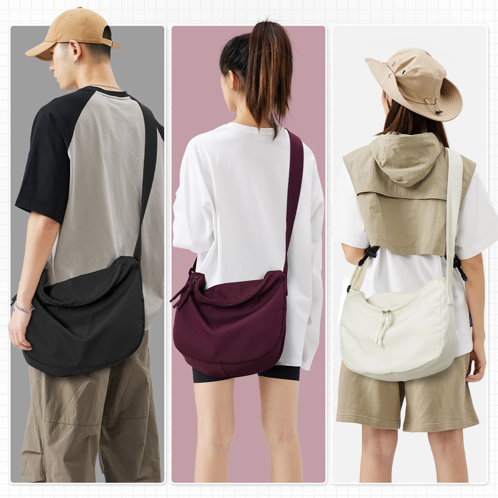 Fashion shoulder bag nylon waterproof messenger school simple mens and womens ner sling cross body city 250326