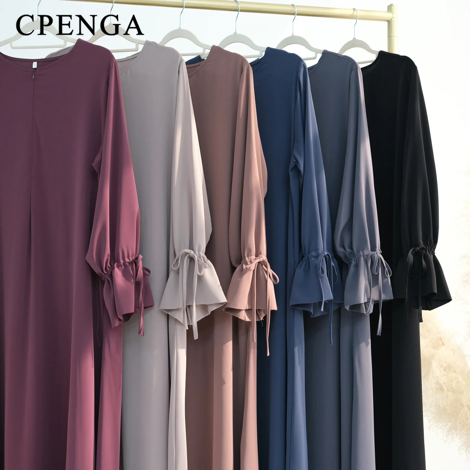 Ramadan Arab Muslim Women Modest Dress Elegant Dubai Plain Abaya Islamic Church Clothing Loose Solid Gown 250326