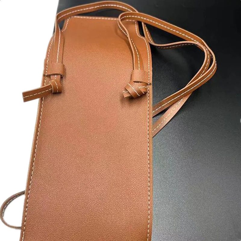 Super Fashion Girl Glasses Sunglasses Bag Brown PU Leather with String for Outside Travel Activities Goggles Storage 250326