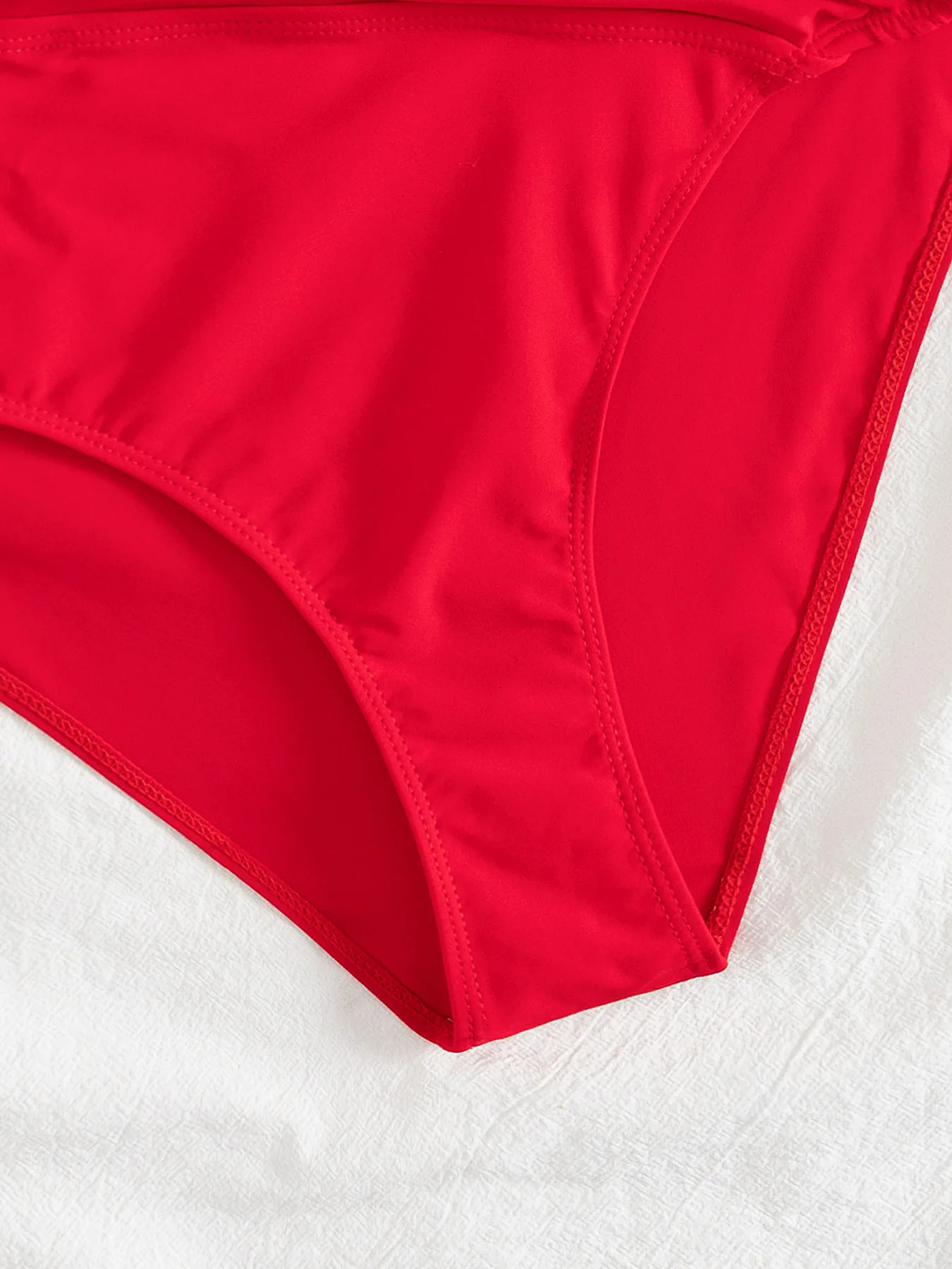 Sexy Red Swimwear Women Vintage 3D Floral Halter Bandage Cross Hollow Out One Piece Swimsuit Beach Bathing Suit Monokini 250326