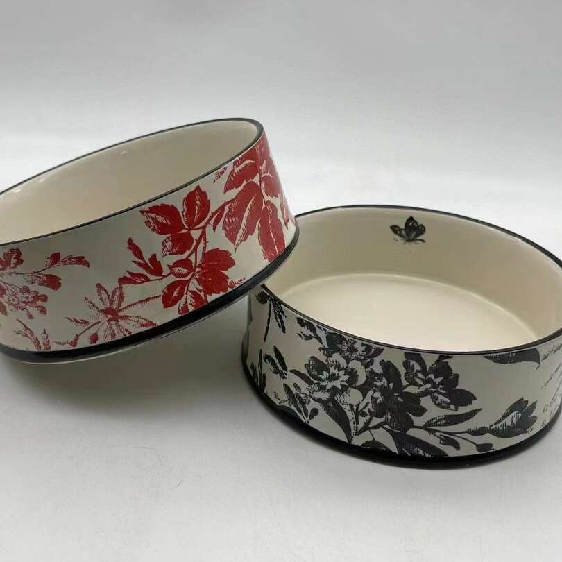 Printed Ceramic Cat Dog Food Bowl, Pet Supplies B5