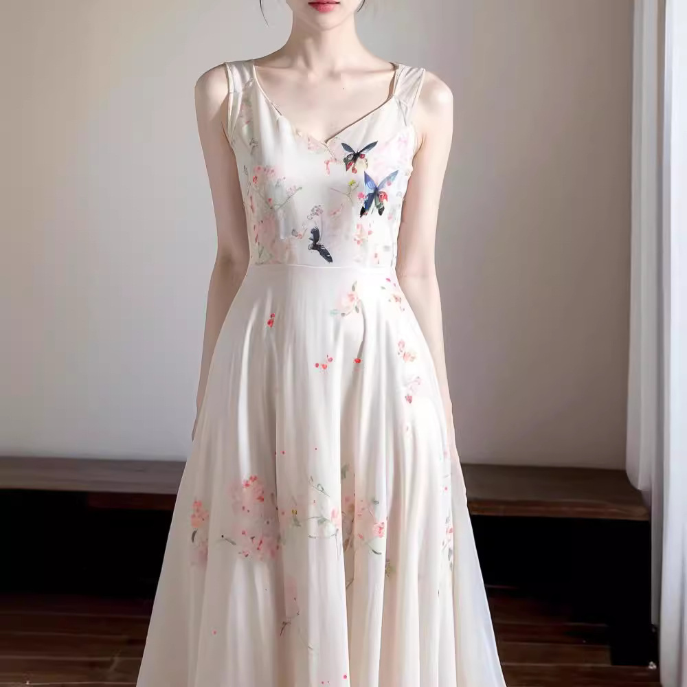 H6240 High quality French high-end exquisite temperament beautiful new Chinese style loose dress spring and summer