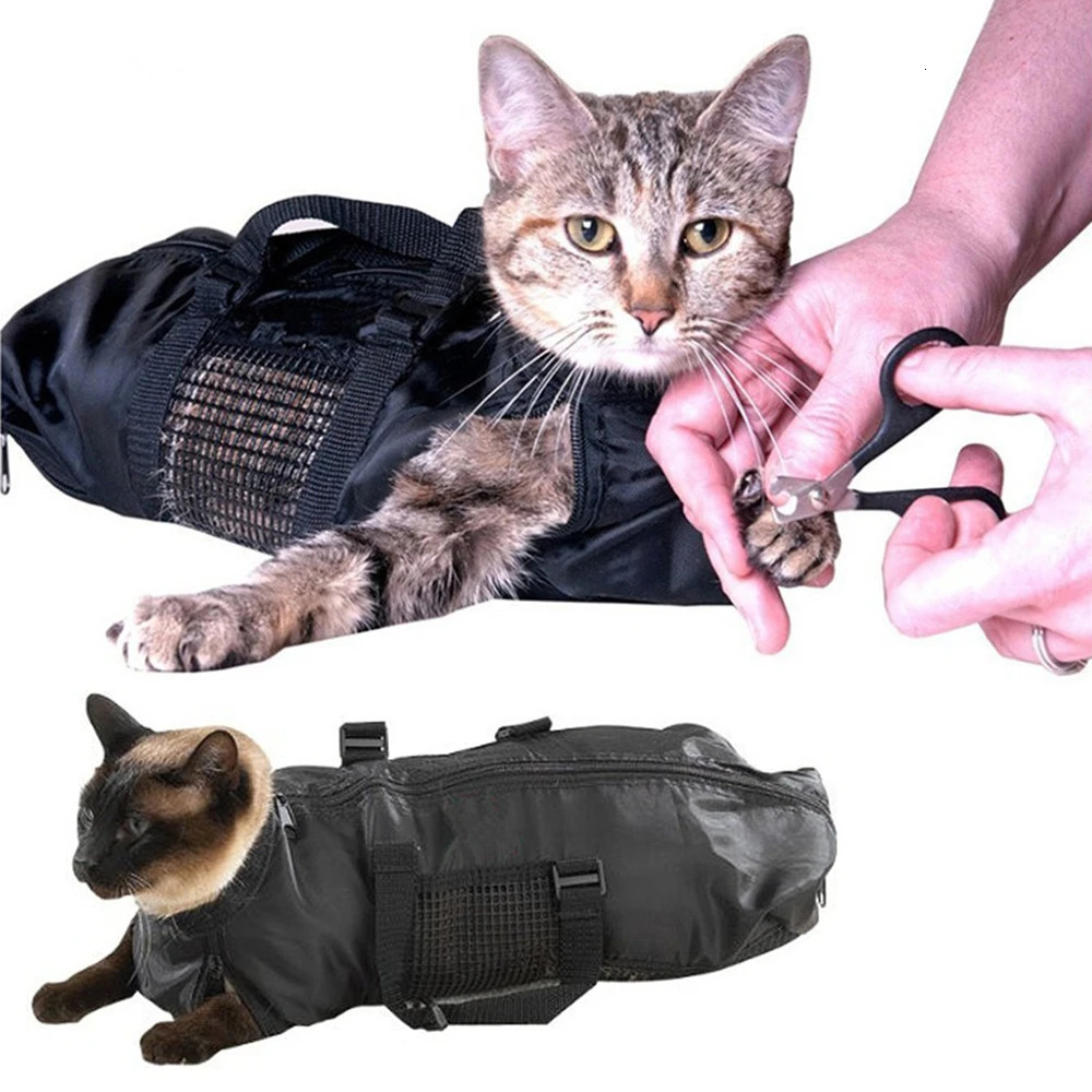 Mesh Cat Grooming Bathing Bag Oxford Cloth Pet Washing Bags For Pet Nail Trimming Anti Scratch Cleaning Shower Bite Restraint 250326