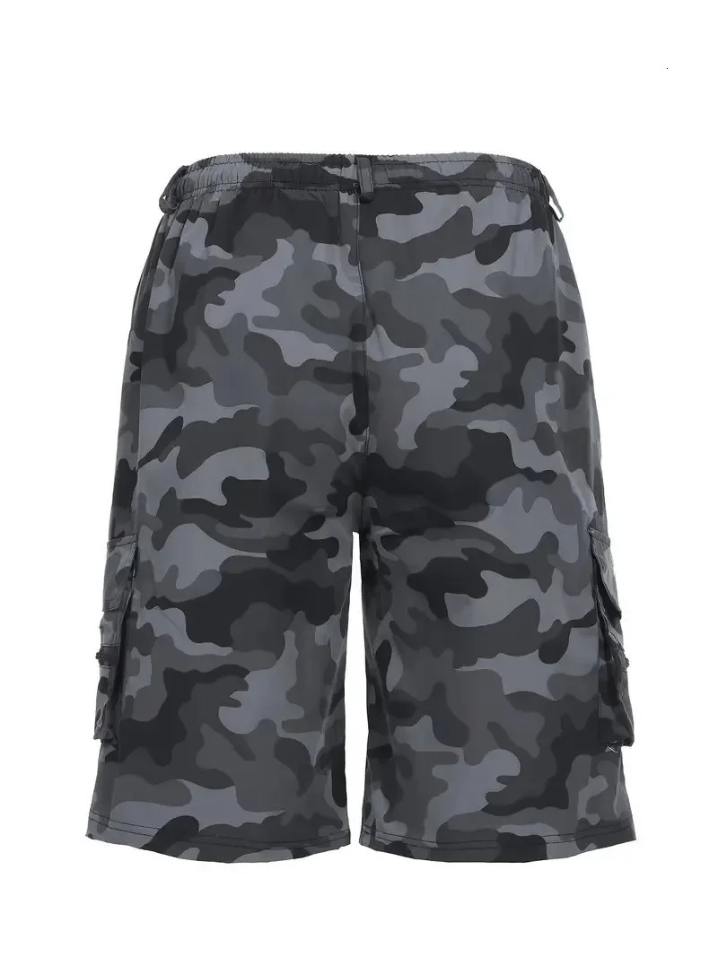 Metro 98 Cargos Mens Retro Printed Fading Durable Fabric Zipper Safety Pocket Elastic Waist Beach Outdoor Sports Shorts 250322