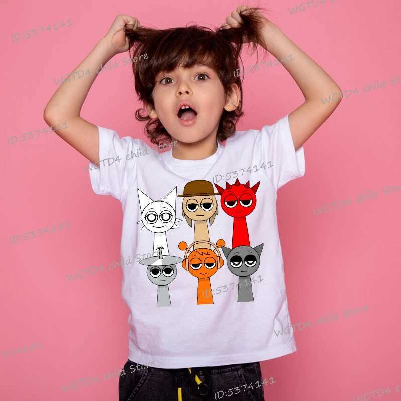 Sprunki Childrens T-shirt Summer Childrens Superman Game Sprunki Short Sleeve Top Boys Anime Fashion T-shirt Girls Casual Clothing Gift X250327