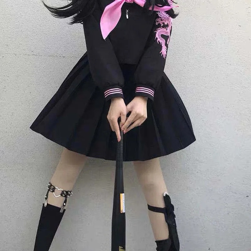 Japanese Fashion Jk Uniform Shirt ed Pink Dragon Student Girls School Role Playing Set Sailor Soft 250326