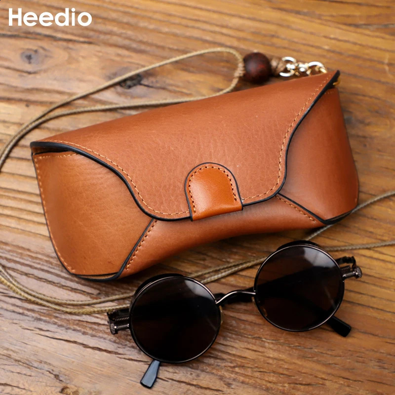 Genuine Leather Eye Glasses Bag for Eyeglass High Quality Handmade Causal Glasses Case Sunglasses Protector Pouch 250326