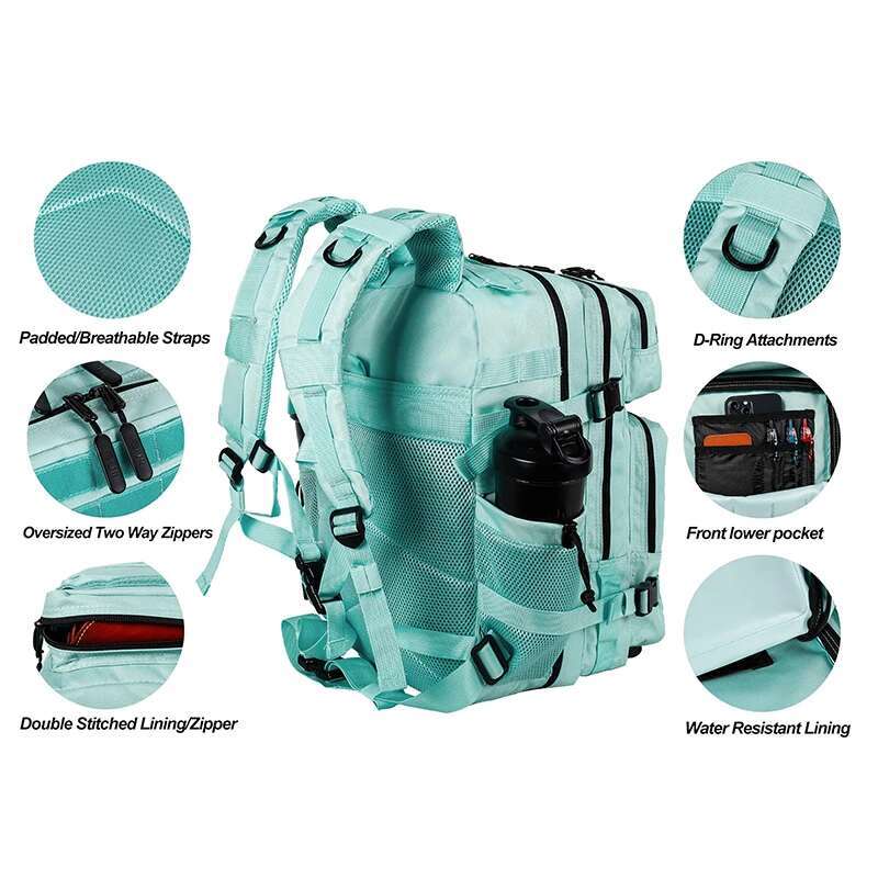 35L Tactical Backpack For Men And Women Outdoor Travel Athlete Gym Bag Hiking Molle Sports Rucksack With Bottle Holder
