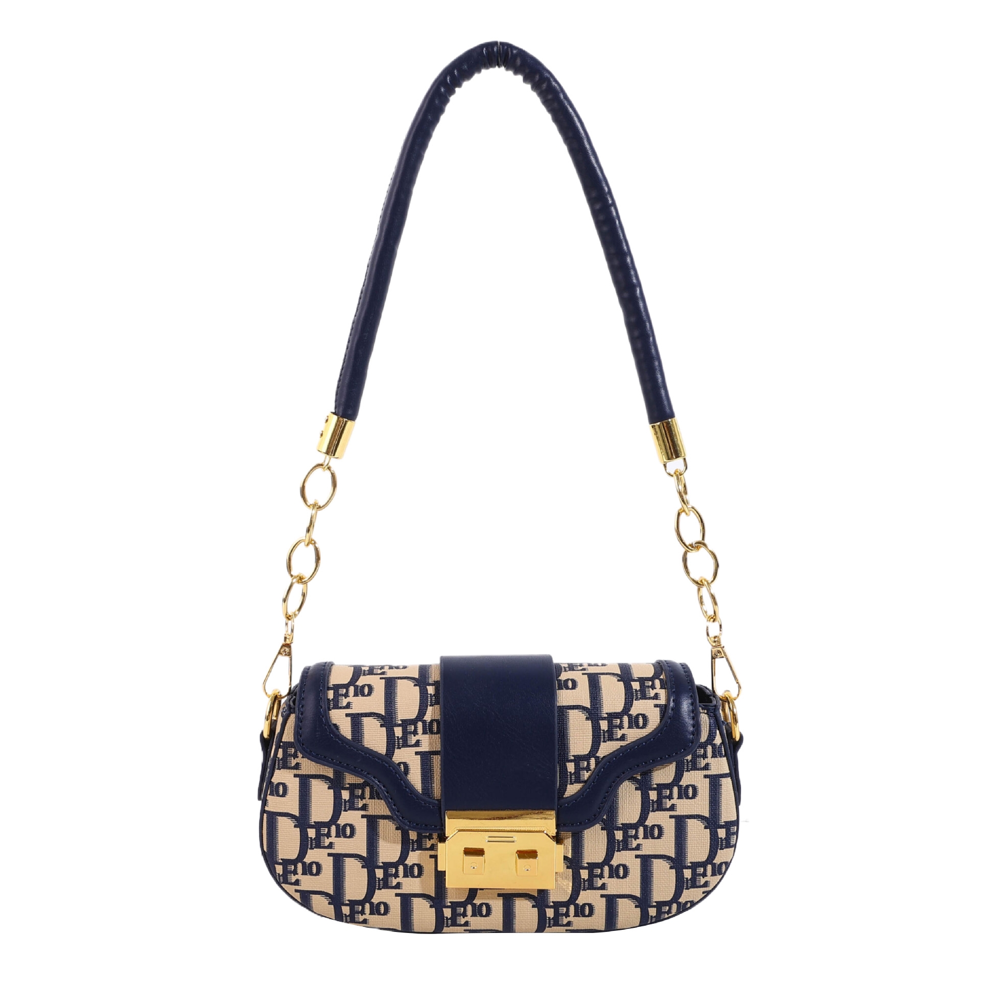design 2025 new Women's crossbody saddle style in Europe America with chain color-blocking popular versatile single-shoulder and underarm ladies 