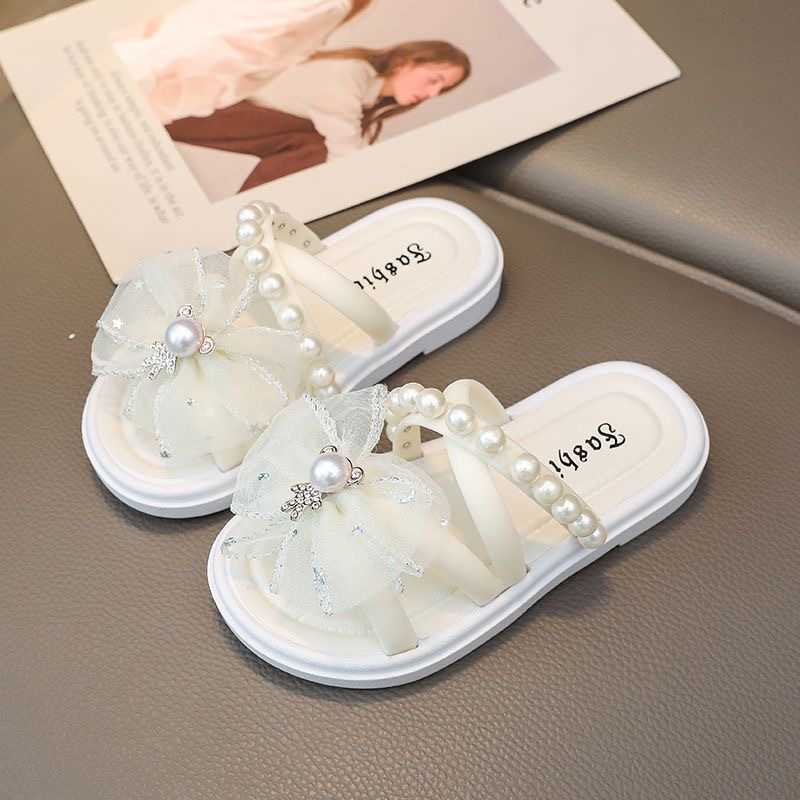 Slipper Cute childrens slippers summer new style girls super cute soft bottom indoor anti slip beach vacation baby wear-resistant cool mop S25326