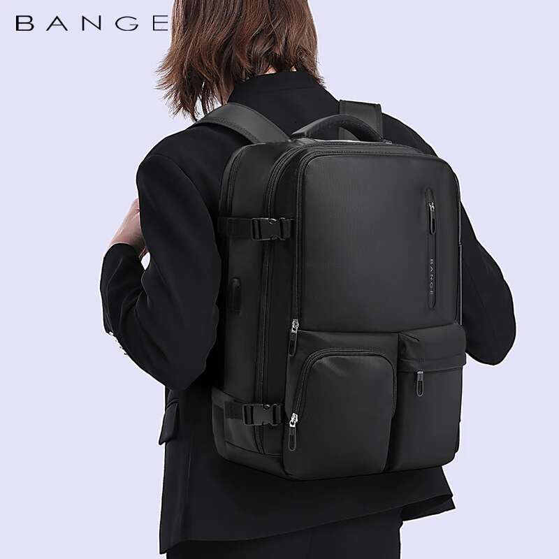 BANGE Aire Approved 15.6Inch Large Travel Men Multi-Function USB Waterproof Laptop Backpack With Wet Dry Pocket