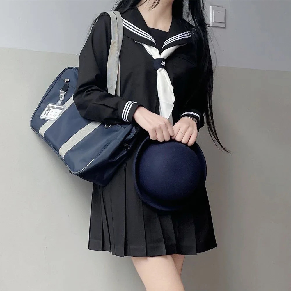 Japanese School Uniform JK Girl SXXL Academy Style Set Sailor Clothing Female Sexy Shirt Folded Skiing 250326
