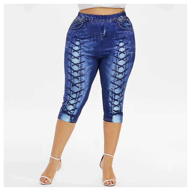 Women Yoga Pants Digital Printing Imitation Denim Leggings Small Leg Yoga Pants Women S Pants YJ