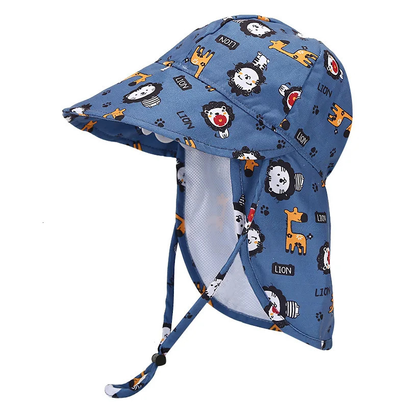 Panama Summer bucket Hat for Boys Girls Cartoon Breathable Mesh Childrens Beach Shawl Sun Hat Kids UV Protection Cap 250326
