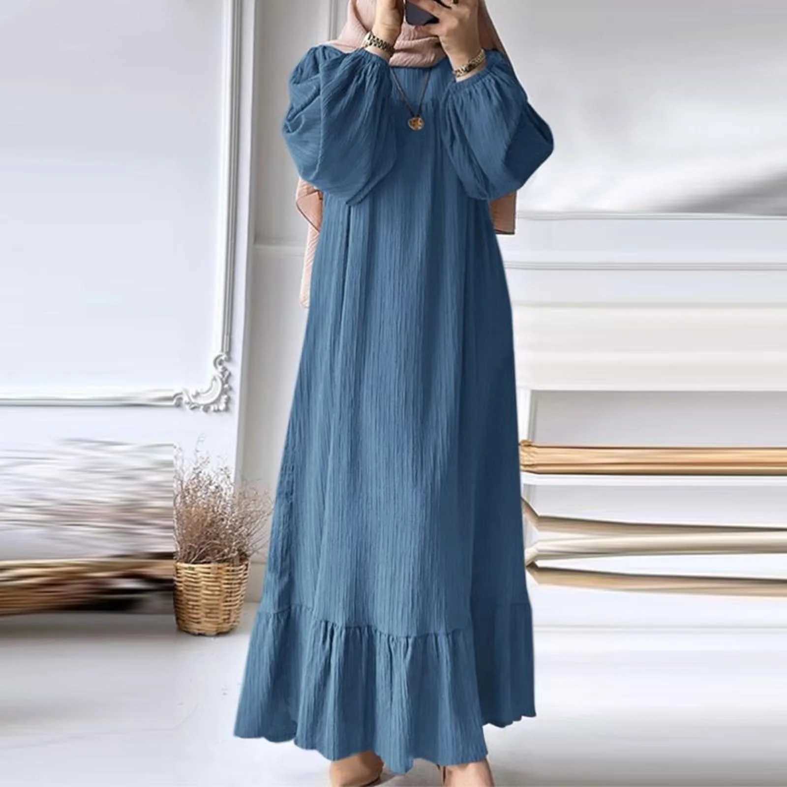 Eid Khimar Long Slve Abaya Dubai Turkey Islam Muslim Oversized Robe Kaftan Modest Dress For Women Ka Damen X2505141