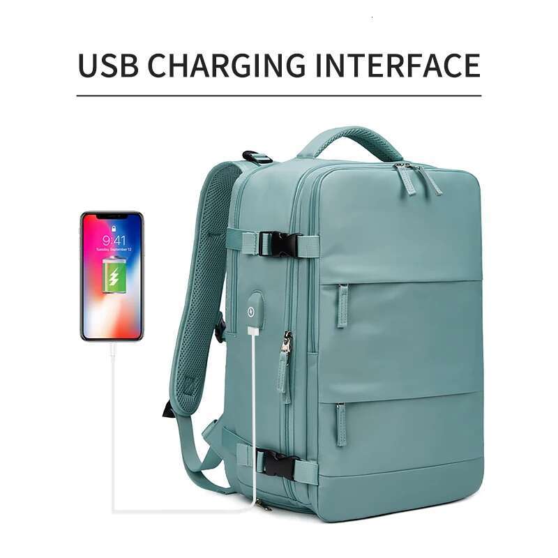 Women Laptop 15.6Inch Teenage Girl USB Charging School Independent Shoe Bag Travel Outdoor Backpack