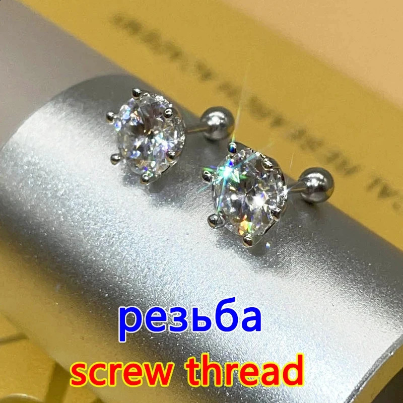 DJMAX 0.5-2ct Diamond Stud Earrings for Women Original 925 Sterling Silver Ladys Earring 2024 250318