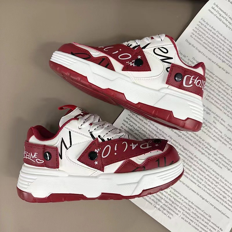 2025 spring new casual shoes breathable thick sole increase sports casual fashion board shoes men's shoes36-44