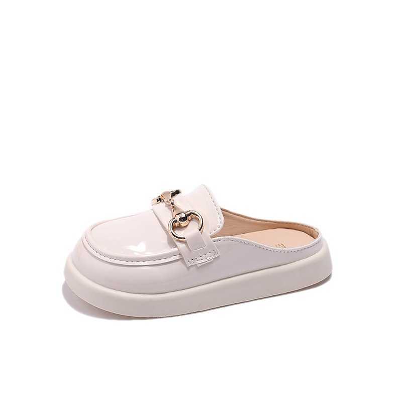Slipper Girls leather shoes fashionable girls loafers summer toe caps cool slippers childrens western-style lazy middle-aged childrens shoes S25326
