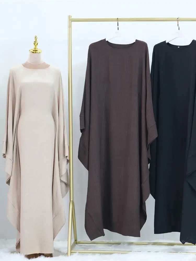 Ramadan Eid Dubai Linen Khimar Abaya Damen Muslim Maxi Dress Ka Kaftan Abayas For Women Caftan Robe Femme Musulmane Vestidos X250514