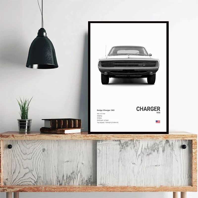 Dodge Challenger SRT Hellcat Redeye Poster Print Canvas Painting Sports Car Photography Art Modern Office Living Room DecorationC250326