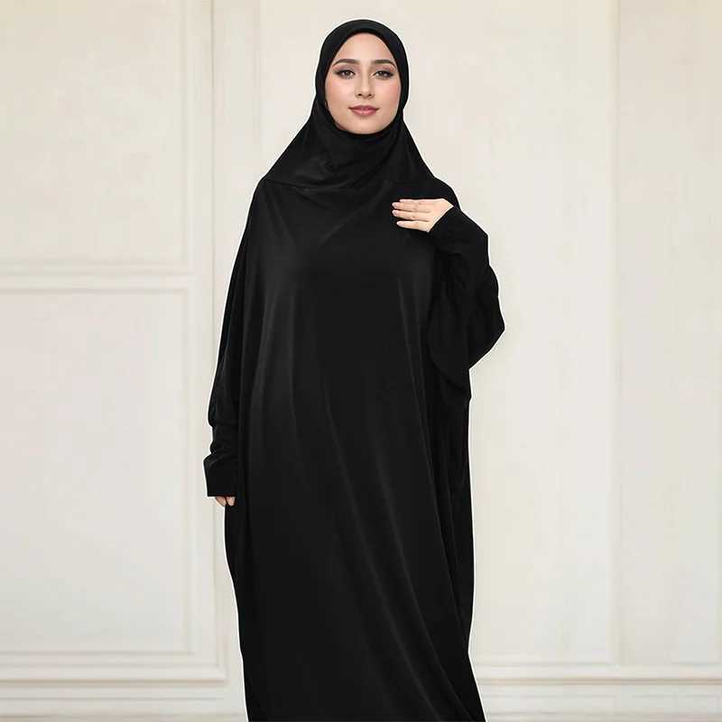 Muslim Abayas with Slve Full Cover Women Solid Color Long Robe Soft Cotton Hemp Robe Islam Ramadan Prayer Clothing Poncho X2505141