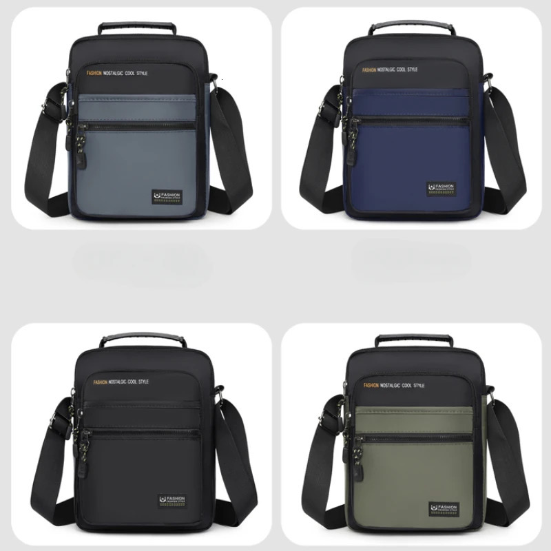 Oxford mens handbag cross body shoulder messenger bag casual business horizontal zipper 250326