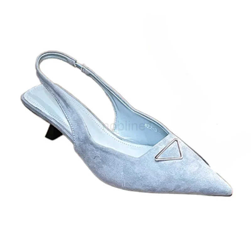 Pointed Toe Heeled Sandals Wen High H Shoes Sexy Slingback Summer 2025 Fi Dress Suede Shallow Elegant Pumps Mujer Z250327