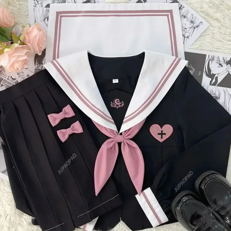 JK Korean Uniform Japanese Student Folding Academy Style School Costume Female Sailor Role Playing Japan 250326