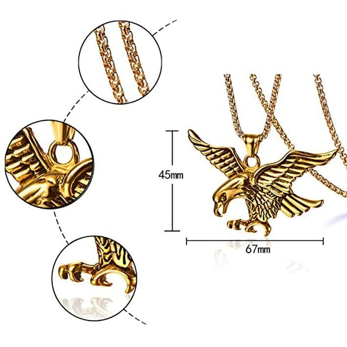 Eagle pendant necklace, titanium steel retro domineering accessory