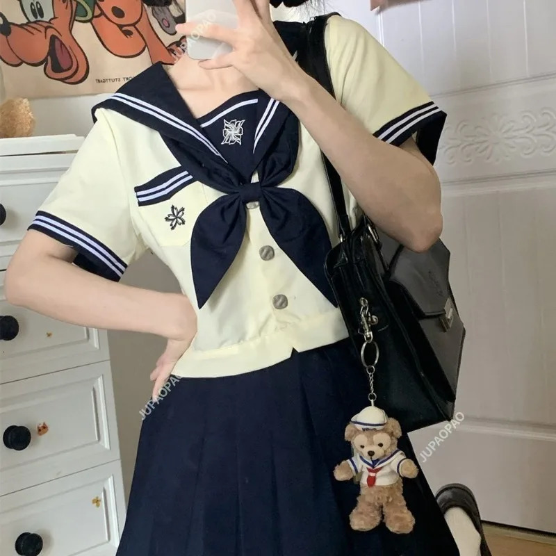 Japanese y JK Uniform Ins Style Sailor Academy Sleepy Sleep Folded Skiwear Youth 250326