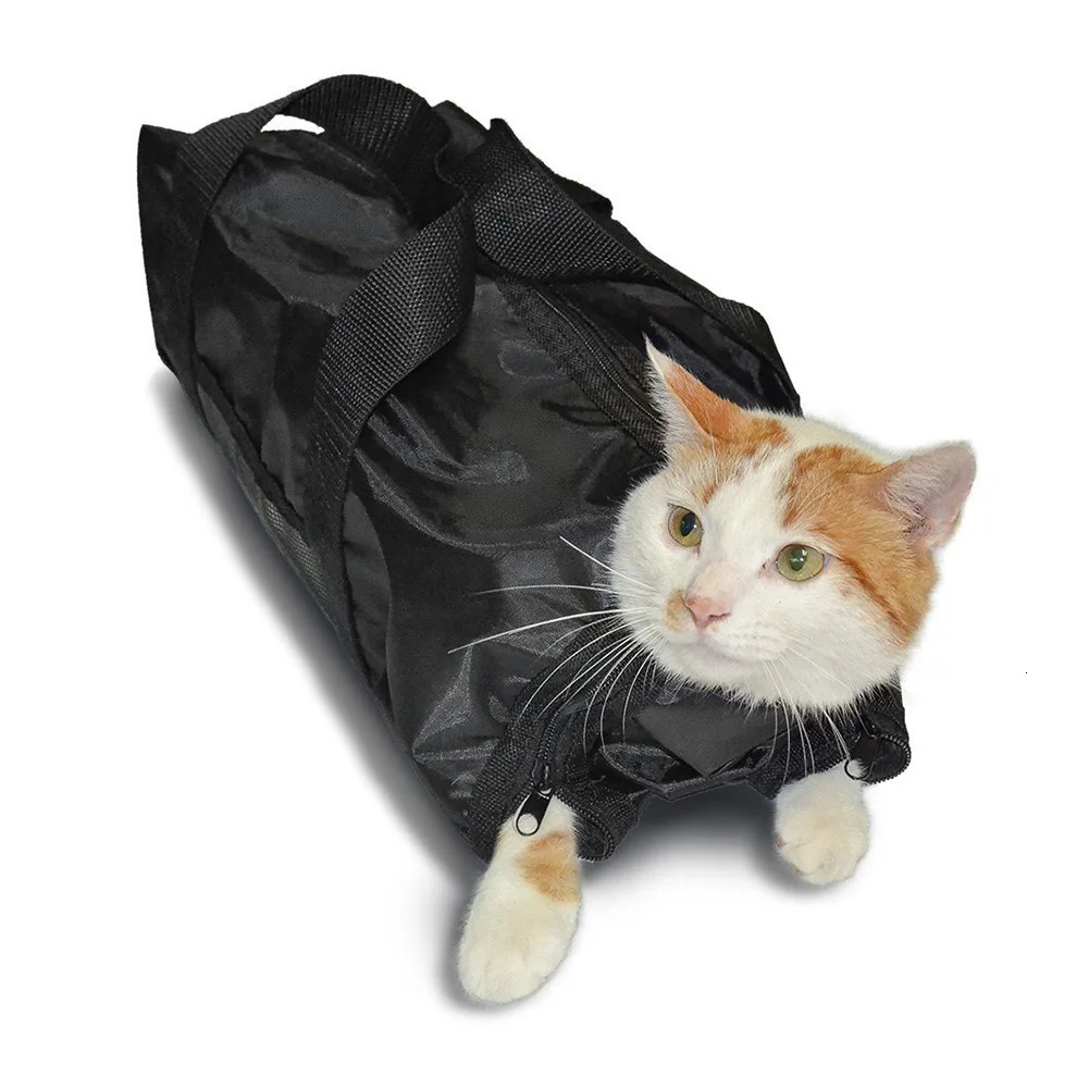 Mesh Cat Grooming Bathing Bag Oxford Cloth Pet Washing Bags For Pet Nail Trimming Anti Scratch Cleaning Shower Bite Restraint 250326