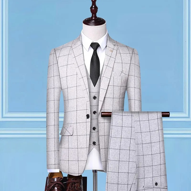 Explosive Fashion Collar Set for Banquet and Wedding in Three Piece Professional Business Dress Men Only 250326