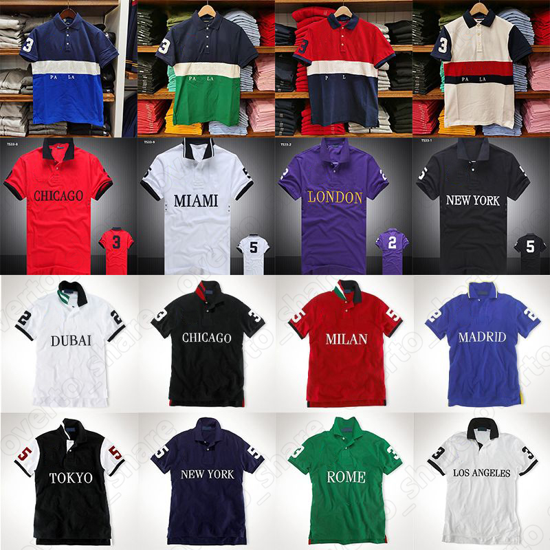 Polos Shirts Mens T-Shirt Designer City Name ITALIA Short Sleeve embroidery cotton