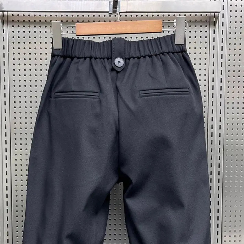 2024 Spring and Autumn Fashion Wrinkled and Handsome High Waist Button Loose Casual Harlan Suit Pants for Men 250317