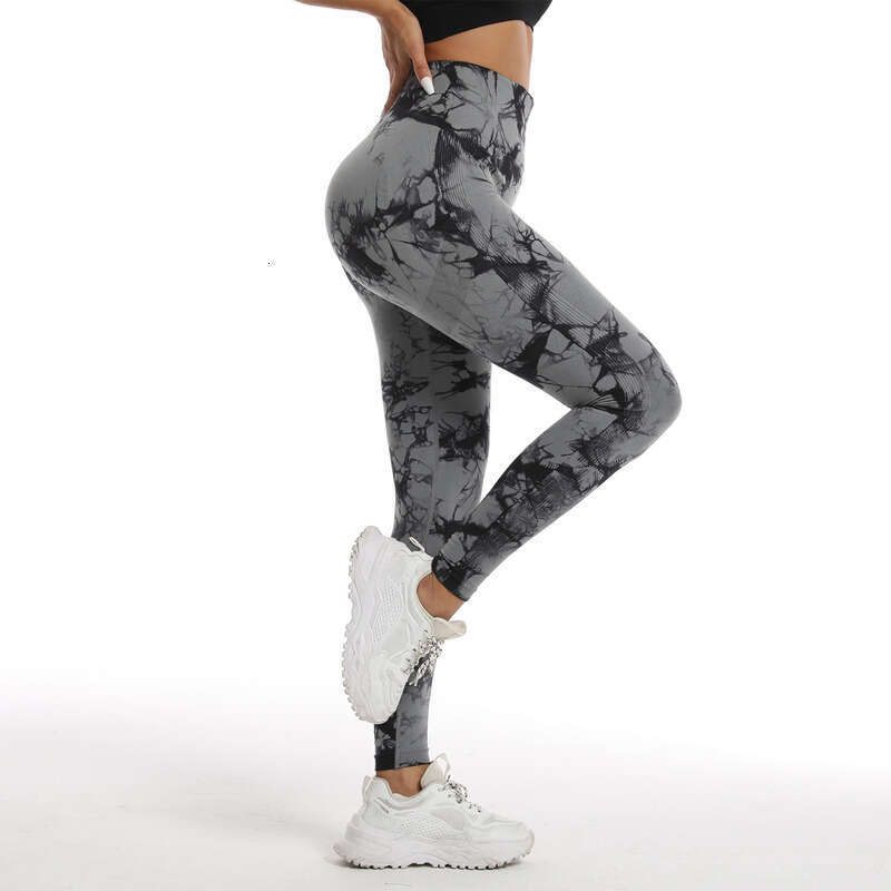 Women Yoga Pants Tie Dye Peach Hip Lifting Yoga Exercise Tight Fitting Super Elastic High Waist Pilates Advanced Sense Training Fitness Pants