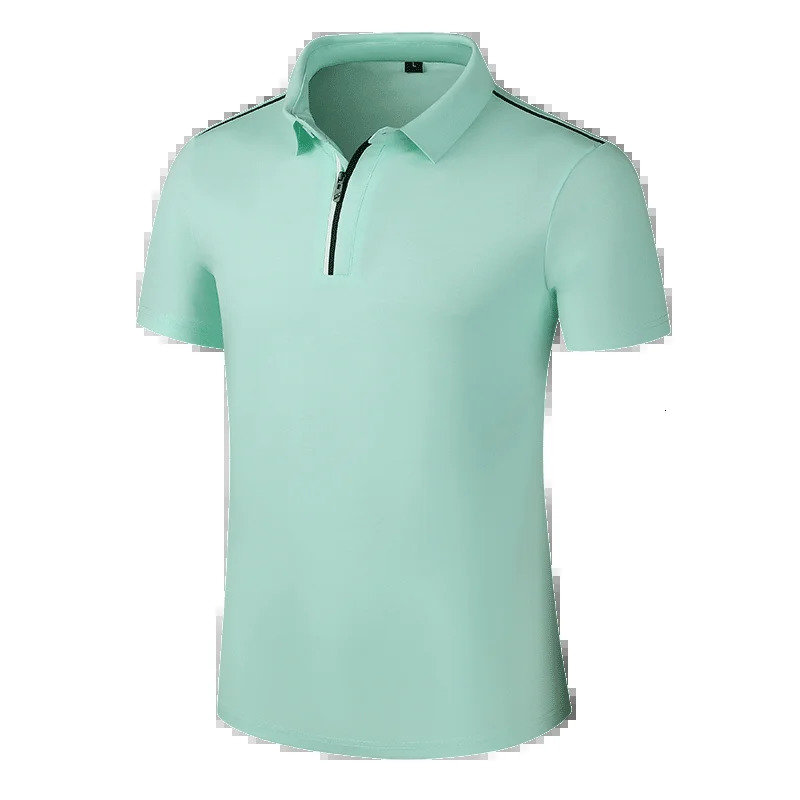 Large mens polo shirt with collar and short sleeved top quick drying loose summer half zipper big fat Plus 7XL 6XL beige 250327